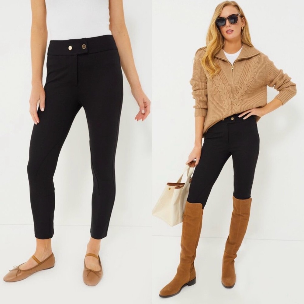 NWT Tuckernuck Bridwell Riding Pant Black Small High-Rise‎ Slim Cropped Ponte